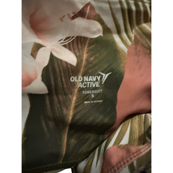 OLD NAVY Active Powersoft Floral Tropical Bike Shorts Size Small - Picture 2 of 8